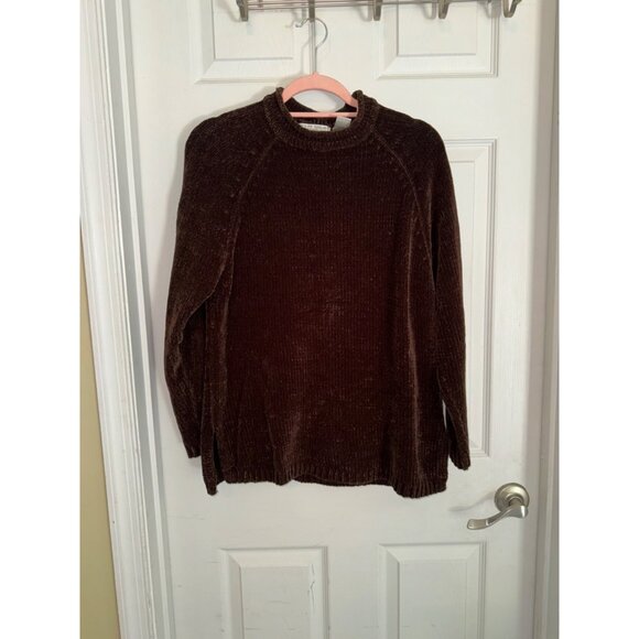 Vintage 90s Carolyn Taylor Essentials Brown Crew Neck Pullover Acrylic Sweater S - Picture 2 of 8